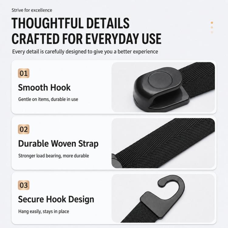 Confezione da 2 ganci per poggiatesta auto, gancio universale per borse da sedile auto, organizer per auto, appendiabiti per sedile posteriore per borse, cappotti, borse della spesa, Car Headrest Hooks
