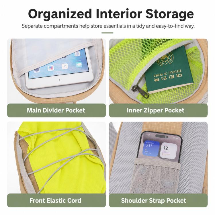 Borsa sportiva a tracolla, leggera, portatile, in nylon impermeabile, ideale per attività all'aperto, borsa a tracolla casual.