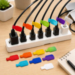 Confezione da 16 etichette per cavi scrivibili, riutilizzabili, con chiusura a strappo, per l'identificazione di cavi elettronici, TV, computer, caricabatterie e cavi di alimentazione., 8 Colors Mixed
