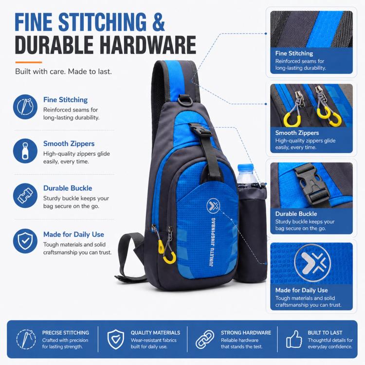 JUNLETU 1028 Borsa a tracolla da viaggio impermeabile in nylon per borraccia da esterno.