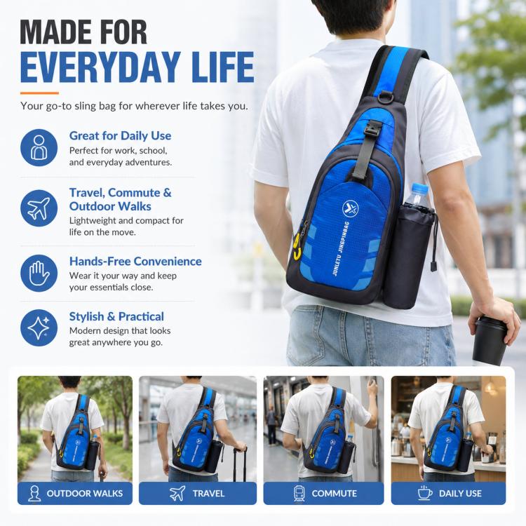 JUNLETU 1028 Borsa a tracolla da viaggio impermeabile in nylon per borraccia da esterno.
