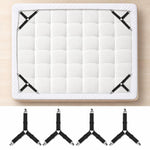 4 pezzi/confezione Fermagli per lenzuola a triangolo triangolare a 3 vie Cinghie elastiche regolabili per materasso con clip in metallo e protezioni in tessuto