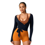 Top da yoga a maniche lunghe da donna, vestibilità aderente, ad asciugatura rapida, per pilates, fitness e sport., S, M, L