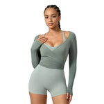 Top da yoga a maniche lunghe da donna, vestibilità aderente, ad asciugatura rapida, per pilates, fitness e sport., S, M, L