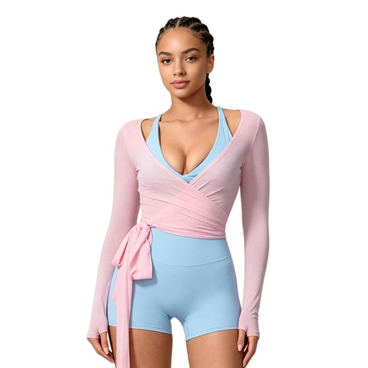 Top da yoga a maniche lunghe da donna, vestibilità aderente, ad asciugatura rapida, per pilates, fitness e sport., S, M, L
