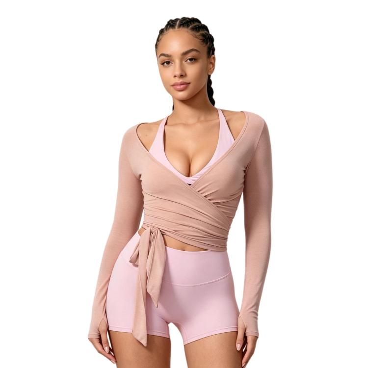 Top da yoga a maniche lunghe da donna, vestibilità aderente, ad asciugatura rapida, per pilates, fitness e sport., S, M, L