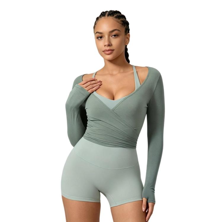 Top da yoga a maniche lunghe da donna, vestibilità aderente, ad asciugatura rapida, per pilates, fitness e sport., S, M, L