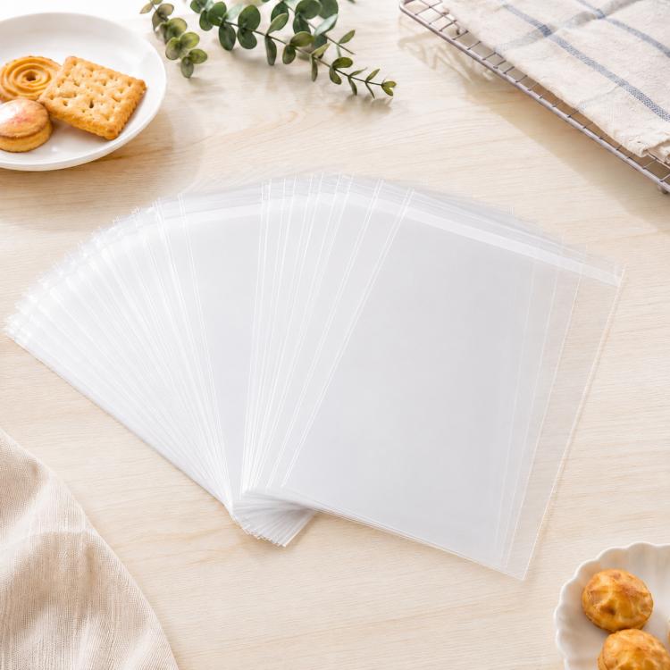 100 pezzi/confezione Sacchetti di cellophane trasparenti autosigillanti, spessore 2,75 mil, in plastica OPP per alimenti, sacchetti per biscotti per pasticceria, 4.7x5.9+1.2inch Flap
