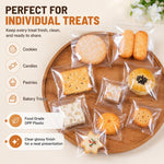100 pezzi/confezione Sacchetti di cellophane trasparenti autosigillanti, spessore 2,75 mil, in plastica OPP per alimenti, sacchetti per biscotti per pasticceria, 4.7x5.9+1.2inch Flap