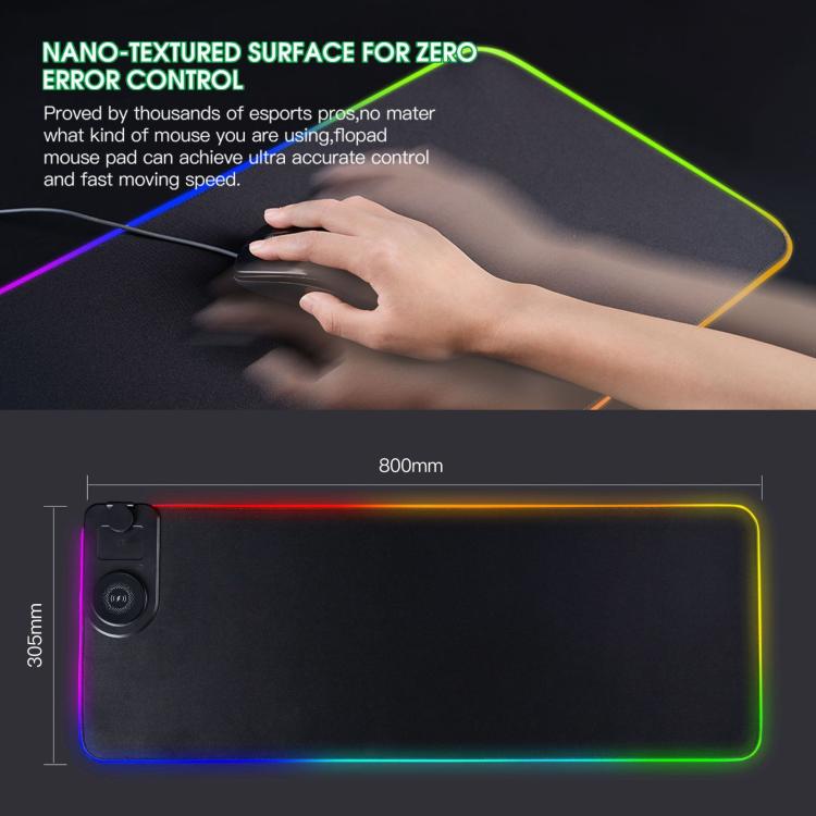 3 In 1 Magnetic Wireless Charging Station RGB Mouse Pad 15W Fast Wireless Charger Desk Mat For Phone, Watch, AirPods