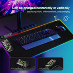 3 In 1 Magnetic Wireless Charging Station RGB Mouse Pad 15W Fast Wireless Charger Desk Mat For Phone, Watch, AirPods
