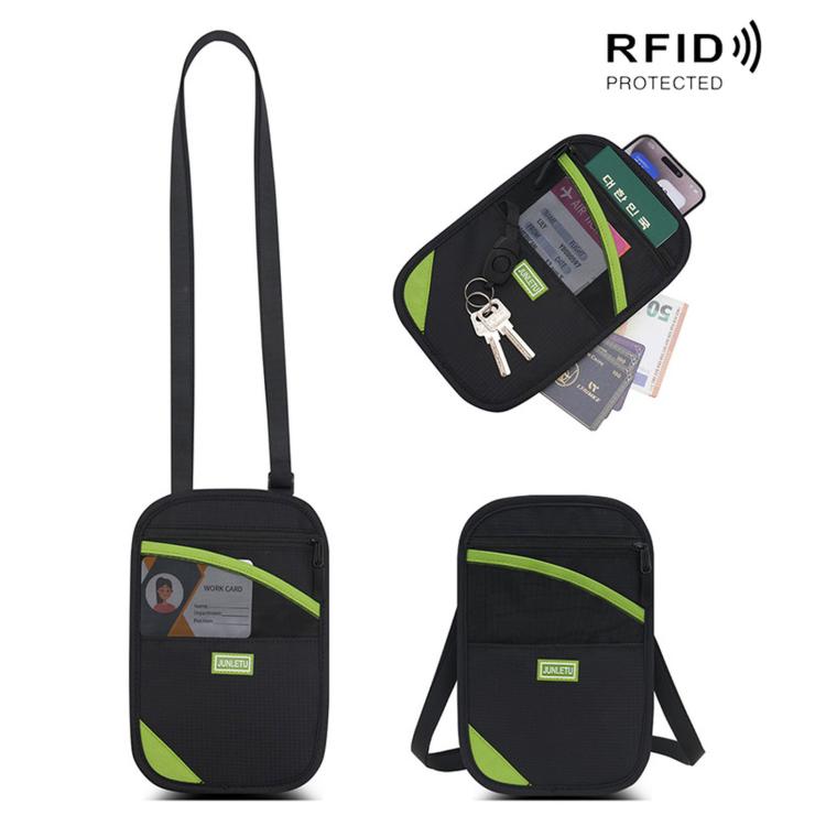 JUNLETU Porta carte antifurto RFID, protezione per passaporto e documento d'identità, porta biglietti e porta monete