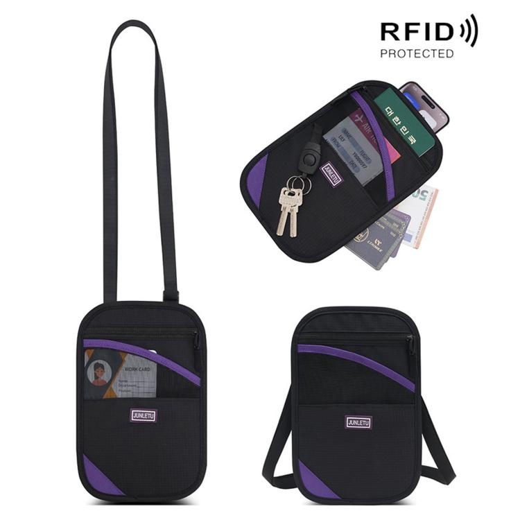 JUNLETU Porta carte antifurto RFID, protezione per passaporto e documento d'identità, porta biglietti e porta monete
