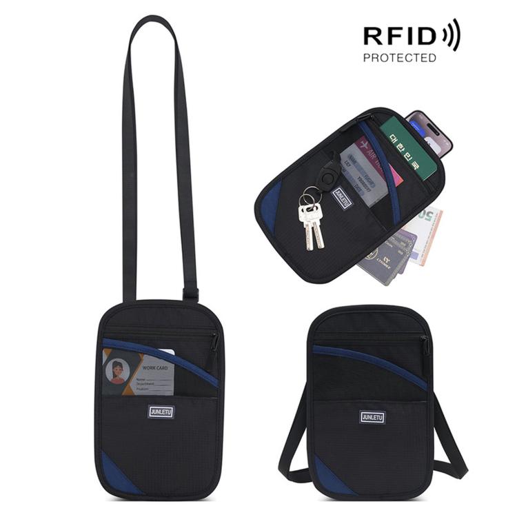 JUNLETU Porta carte antifurto RFID, protezione per passaporto e documento d'identità, porta biglietti e porta monete