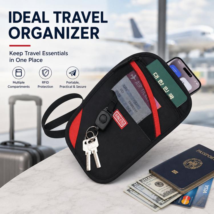 JUNLETU Porta carte antifurto RFID, protezione per passaporto e documento d'identità, porta biglietti e porta monete