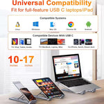 8-In-1 Laptop Stand With USB-C Hub Laptop Riser With Gigabit Ethernet, 4K HDMI, 2 USB 3.0, SD/TF, 100W PD, Foldable Portable Docking Station