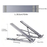 8-In-1 Laptop Stand With USB-C Hub Laptop Riser With Gigabit Ethernet, 4K HDMI, 2 USB 3.0, SD/TF, 100W PD, Foldable Portable Docking Station