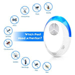 Repellente intelligente a ultrasuoni per zanzare e topi, repellente per scarafaggi per soggiorno, camera da letto e cucina., US Plug, UK Plug, EU Plug