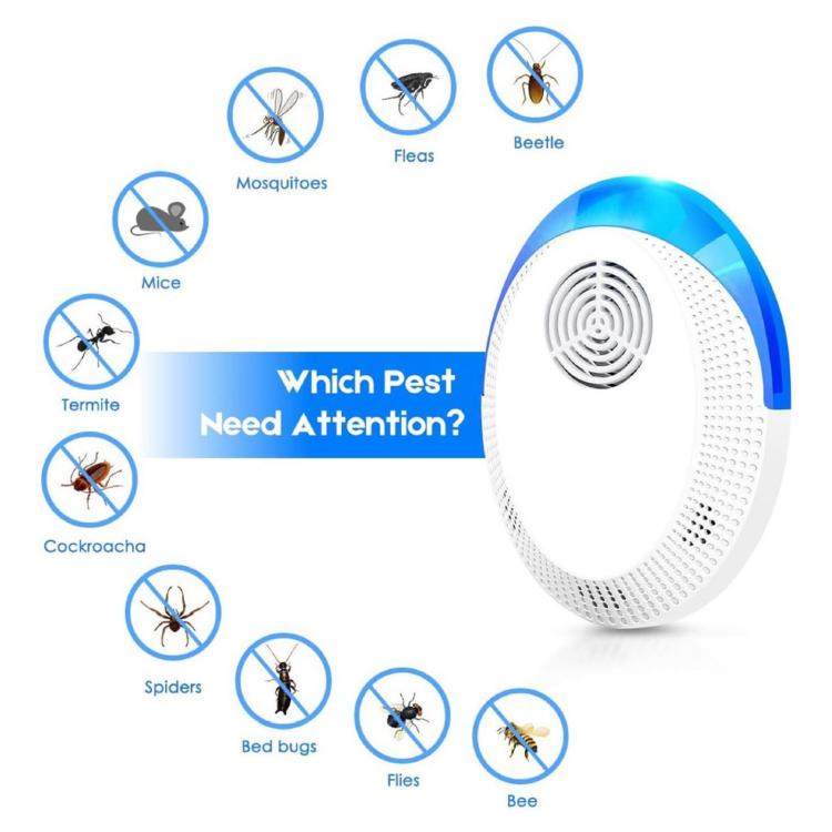 Repellente intelligente a ultrasuoni per zanzare e topi, repellente per scarafaggi per soggiorno, camera da letto e cucina., US Plug, UK Plug, EU Plug