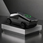 Stazione di ricarica wireless magnetica 3 in 1 a forma di Cybertruck, dock di ricarica rapida e supporto girevole per telefono, Apple Watch e AirPods.