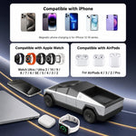 Stazione di ricarica wireless magnetica 3 in 1 a forma di Cybertruck, dock di ricarica rapida e supporto girevole per telefono, Apple Watch e AirPods.