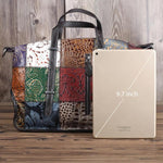Borsa da viaggio vintage da donna, utilizzabile a mano, a tracolla o a spalla.