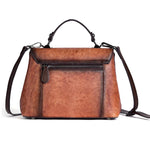 Borsa a mano in pelle bovina pieno fiore con stampa vintage e finitura a mano.