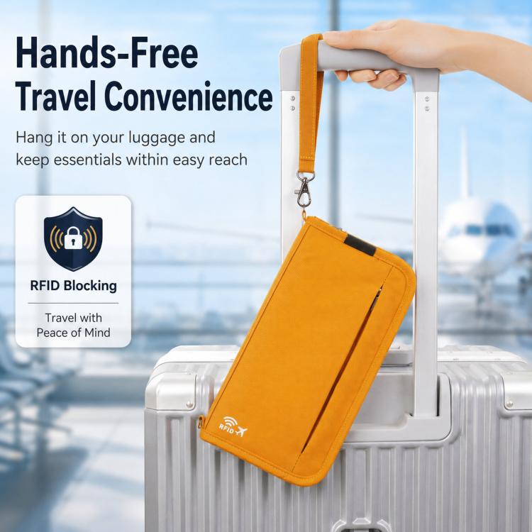 Portadocumenti per passaporto e carta d'identità, con protezione RFID, per contanti e documenti di viaggio.