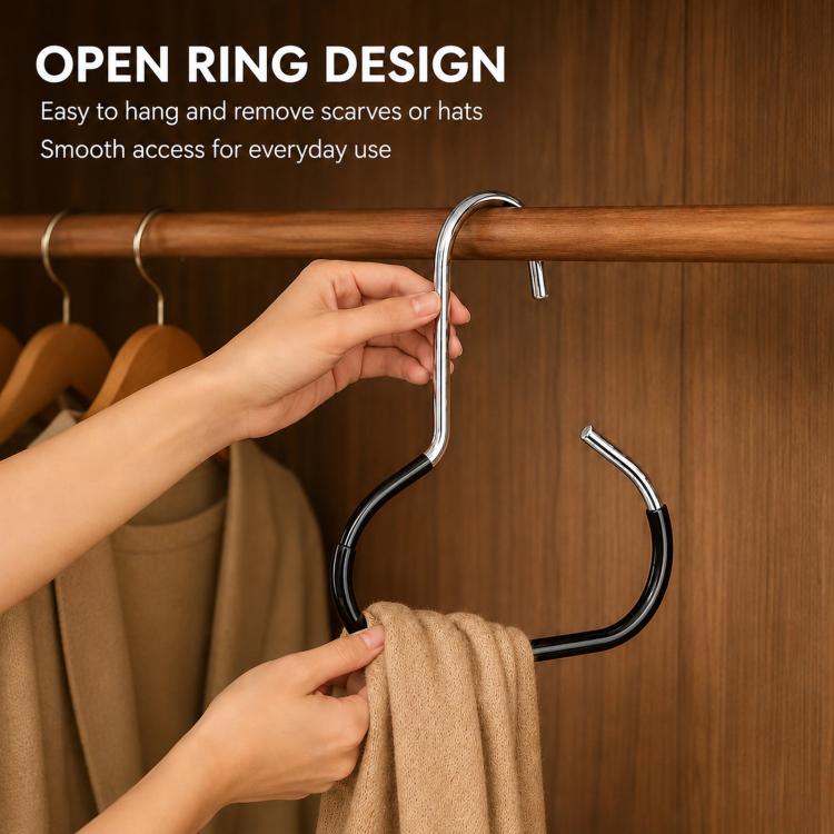 3 pezzi/confezione Grucce in metallo per cappelli per armadio Ganci organizer per cappellini da baseball Anelli salvaspazio per appendere sciarpe, cinture, cravatte, scialli, borse