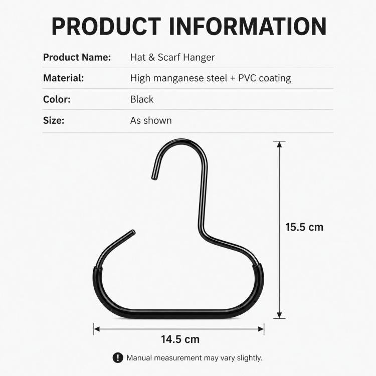 3 pezzi/confezione Grucce in metallo per cappelli per armadio Ganci organizer per cappellini da baseball Anelli salvaspazio per appendere sciarpe, cinture, cravatte, scialli, borse