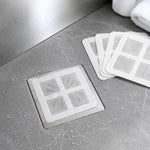 50 pezzi di adesivi a rete monouso per la raccolta dei capelli nello scarico della doccia, ideali per bagno, vasca da bagno e lavello della cucina., 4x4 Inch Square