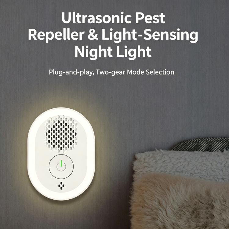 Lampada repellente per zanzare intelligente a ultrasuoni, repellente silenzioso per topi, insetti e scarafaggi., US Plug