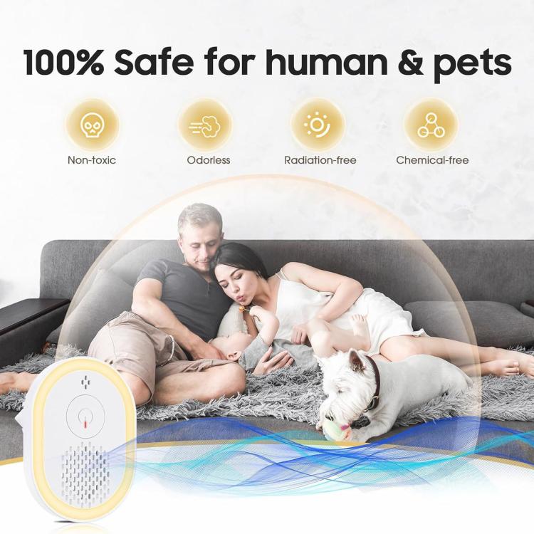 Lampada repellente per zanzare intelligente a ultrasuoni, repellente silenzioso per topi, insetti e scarafaggi., US Plug