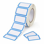 500 etichette adesive scrivibili in rotolo con bordi colorati, 4 x 2,5 cm, facili da scrivere, per cartelle e documenti.