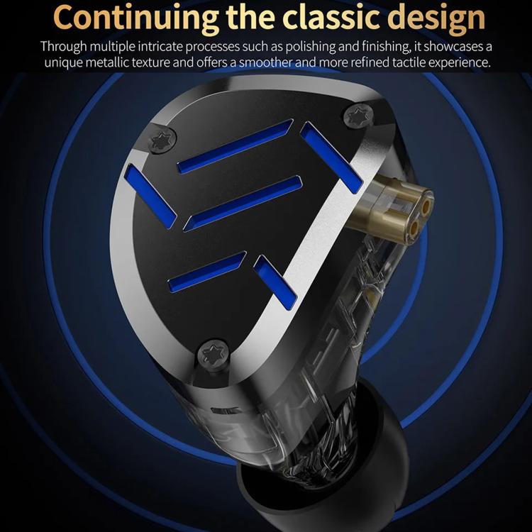 Auricolari in-ear cablati KZ-ZAT da 1,2 m con 1 driver dinamico e 8 driver ad armatura bilanciata, ideali per il monitoraggio sul palco con tecnologia Hi-Fi., Standard, With Mic