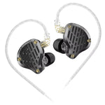 Auricolari in-ear KZ-PR3 con diaframma planare, cavo cablato da 1,2 m, per monitoraggio Hi-Fi, con cavo sostituibile e altoparlante planare., Black Standard, Black With Mic