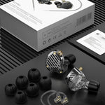 Auricolari in-ear KZ-PR3 con diaframma planare, cavo cablato da 1,2 m, per monitoraggio Hi-Fi, con cavo sostituibile e altoparlante planare., Black Standard, Black With Mic