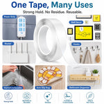 Nastro biadesivo nano lavabile trasparente 3.3ft