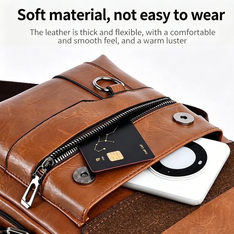 Borsa da uomo di grande capacità, da portare a mano o a tracolla, borsa a tracolla verticale casual
