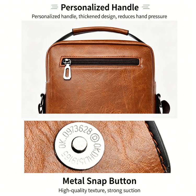 Borsa da uomo di grande capacità, da portare a mano o a tracolla, borsa a tracolla verticale casual