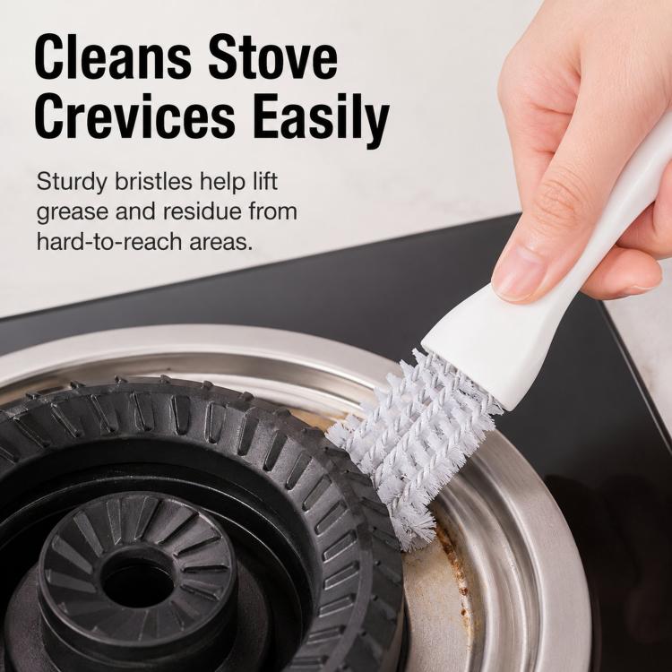 Spazzola 2 in 1 per la pulizia della griglia del barbecue, pulitore per griglie metalliche con raschietto posteriore, spazzola manuale per fessure del piano cottura., 1pc BBQ Cleaning Brush