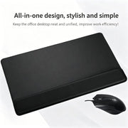 Stitched Edge Integrated Desk Mat & Mouse Pad, Mechanical Keyboard Wrist Rest Desk Pad, Small