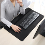 Large Integrated Wrist Rest Mouse Pad & Desk Mat, Office Gaming Wrist Support Keyboard Hand Rest, Large Black, Large Black Red Side