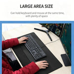Large Integrated Wrist Rest Mouse Pad & Desk Mat, Office Gaming Wrist Support Keyboard Hand Rest, Large Black, Large Black Red Side