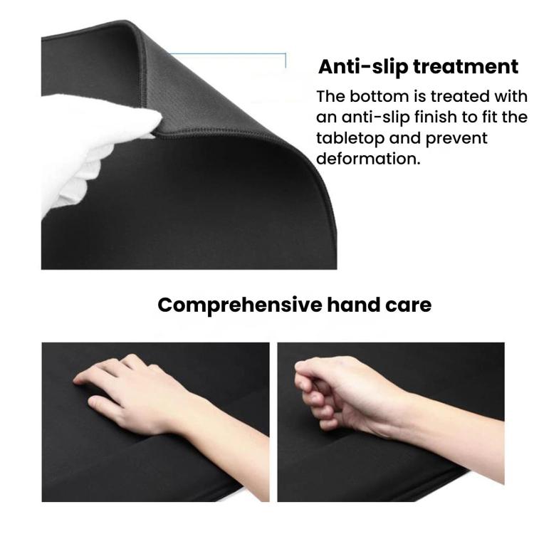 Large Integrated Wrist Rest Mouse Pad & Desk Mat, Office Gaming Wrist Support Keyboard Hand Rest, Large Black, Large Black Red Side