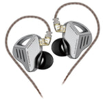 Auricolari dinamici in-ear KZ-ZVX con cavo da 1,2 m, bassi profondi e audio Hi-Fi per monitoraggio., Silver Standard, Silver With Mic, Black Standard, Black With Mic
