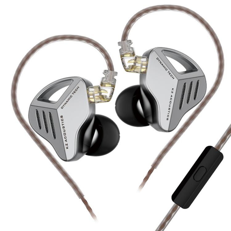 Auricolari dinamici in-ear KZ-ZVX con cavo da 1,2 m, bassi profondi e audio Hi-Fi per monitoraggio., Silver Standard, Silver With Mic, Black Standard, Black With Mic