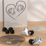 Auricolari dinamici in-ear KZ-ZVX con cavo da 1,2 m, bassi profondi e audio Hi-Fi per monitoraggio., Silver Standard, Silver With Mic, Black Standard, Black With Mic