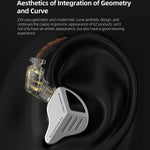 Auricolari dinamici in-ear KZ-ZVX con cavo da 1,2 m, bassi profondi e audio Hi-Fi per monitoraggio., Silver Standard, Silver With Mic, Black Standard, Black With Mic