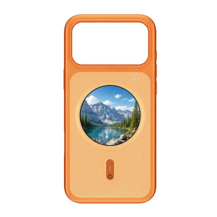Custodia per iPhone 17 Pro Max con schermo rotondo HD a colori da 1,85 pollici, custodia per smartphone con proiezione dello schermo fai-da-te
